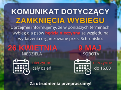 NIECZYNNA WYBIEGALNIA